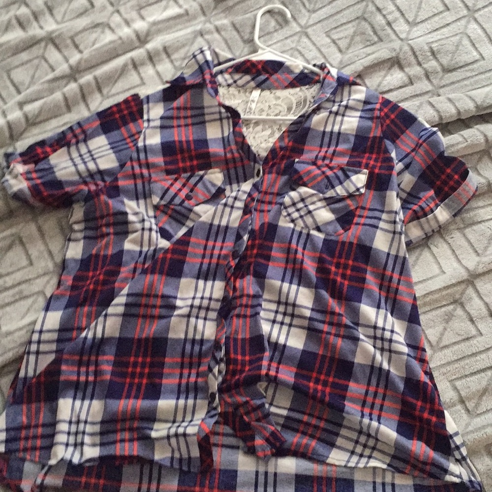 Button up shirt, with a little lace